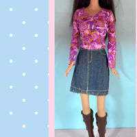 Casual denim barbie dark hair